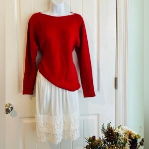 Talbot’s Rose Red Soft Knit Boatneck Long Sleeve Sweater Top NWOT Sz Small